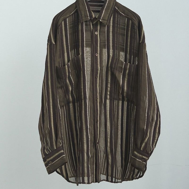anuke Sheer Stripe Shirts ブラウン ànuke online store（アンヌーク） / Sheer Stripe ShirtsSheer Stripe