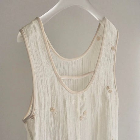 【anuke】Embroidery Sleeveless Onepiece
