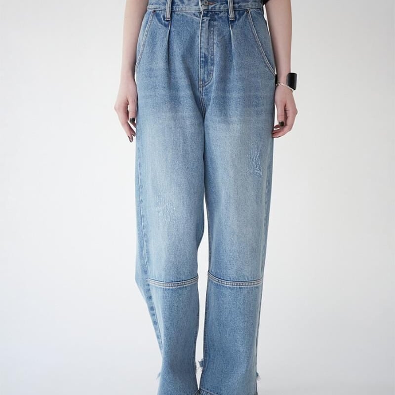 YENN】HIGH RISE TUCK WIDE DENIM PT | Selectshop...