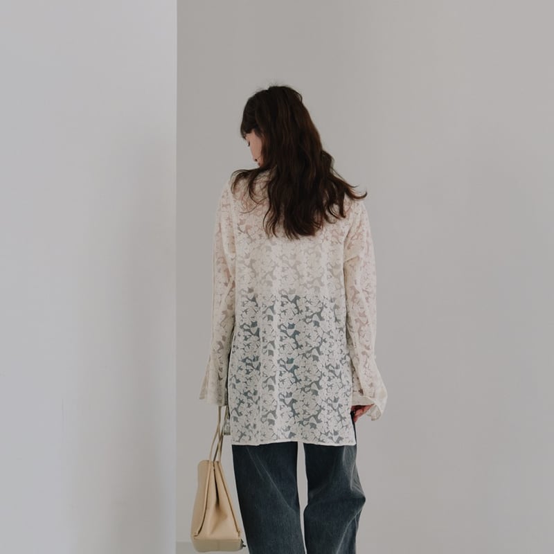 Hella】tulle embroidery shirt | Selectshop shoo