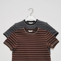 Hella】gather stripe top | Selectshop shooby dooby