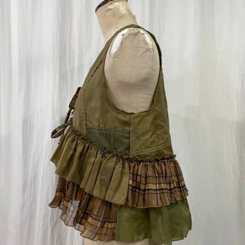 Rehersall】 パラシュートBRNフリルベスト | Selectshop shooby