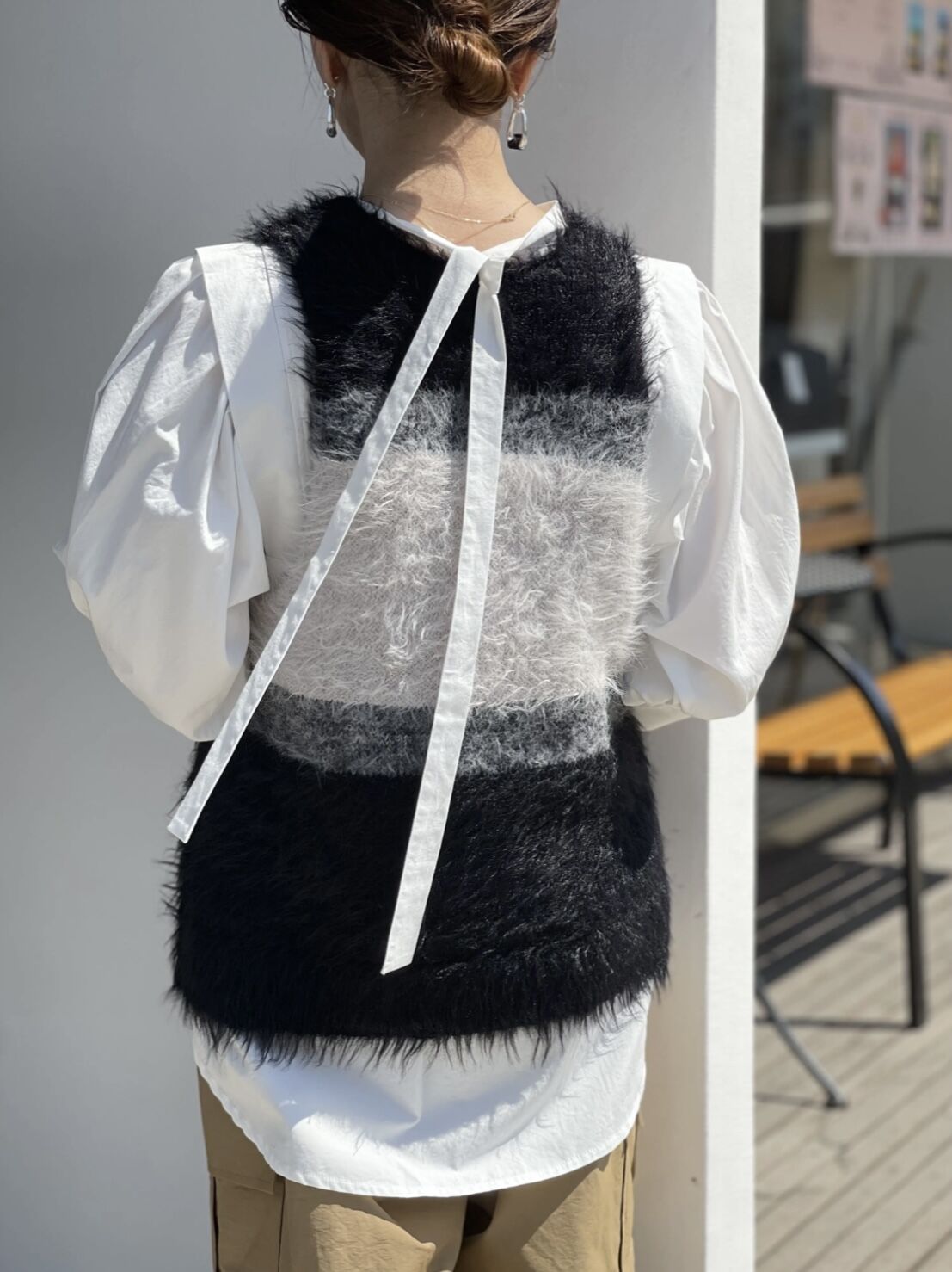 Agawd】Border Knit Vest | Selectshop shooby dooby