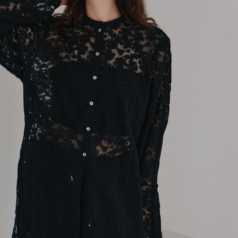 Hella】tulle embroidery shirt | Selectshop shoo