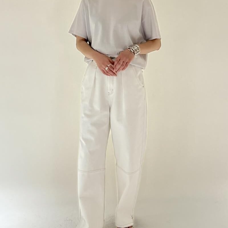 新品 YENN HIGH RISE TUCK WIDE PANTS 40 YENN イェン HIGH RISE TUCK