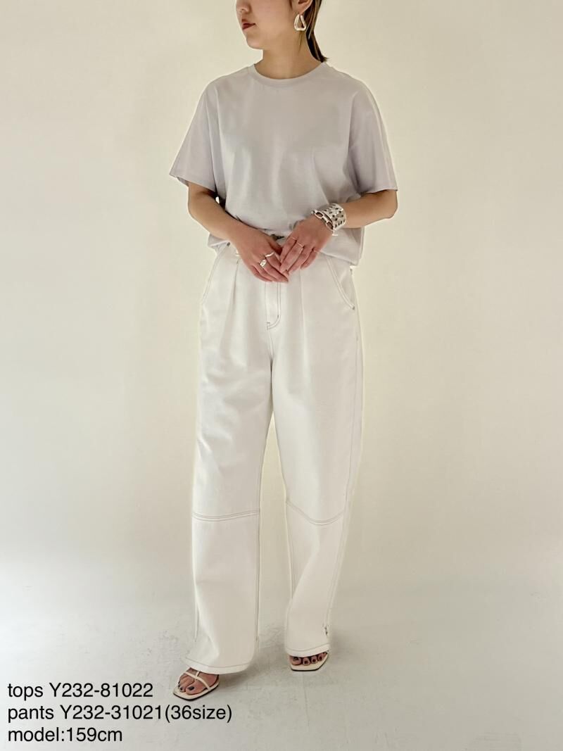 パンツ YENN HIGH RISE TUCK WIDE YENN 】HIGH RISE TUCK WIDE DENIM PT white | Sel