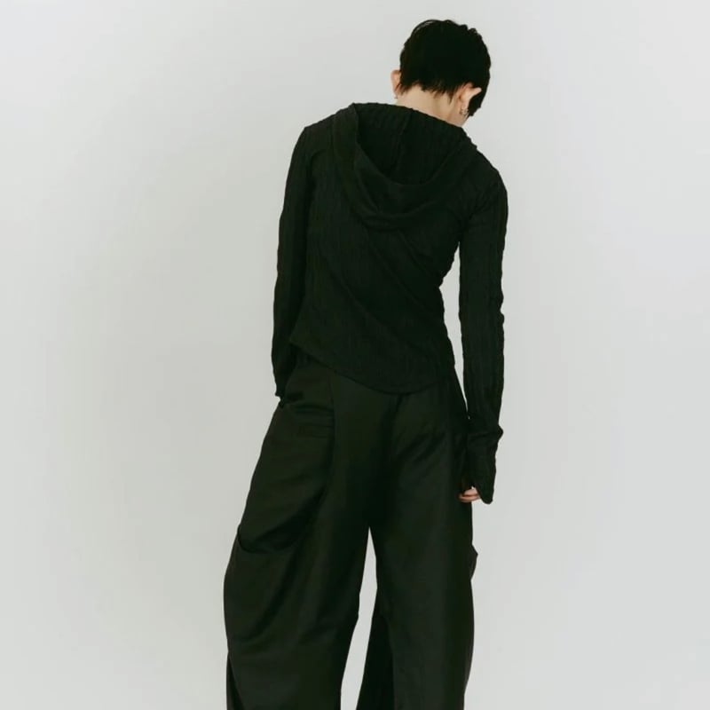 トップス hooded jacquard top/black Kunth Marf Knuth Marf】 hooded jacquard top | Selectshop s