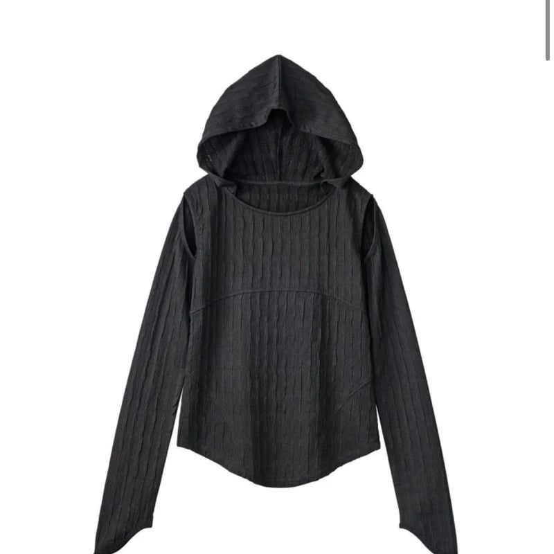 トップス hooded jacquard top/black Kunth Marf Knuth Marf】 hooded jacquard top | Selectshop s