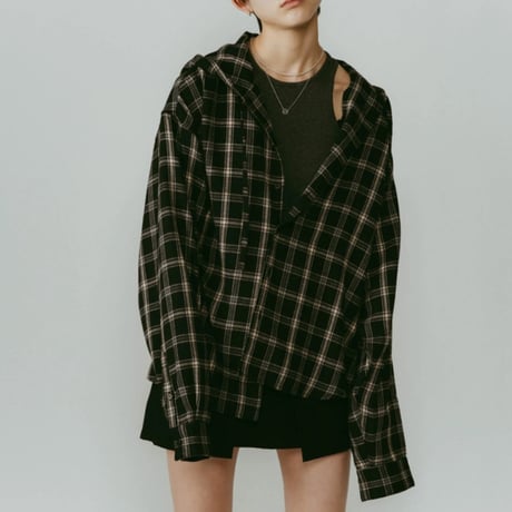 トップス knuth marf hooded over shirts checkblack hooded over shirts(FREE CHECK): Knuth Marf: WOMENS｜CONZ ONLINE STORE