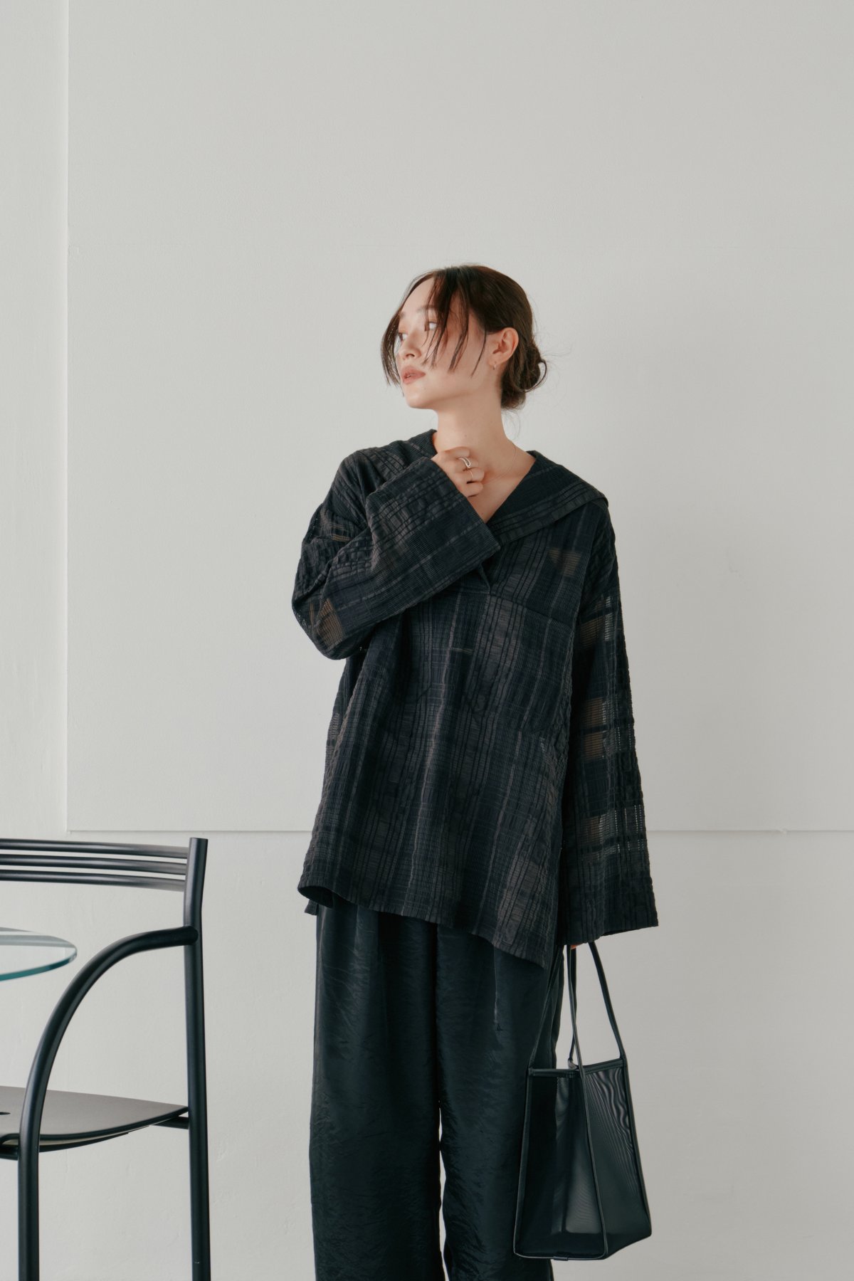 Hella】sheer check blouse | Selectshop shooby d