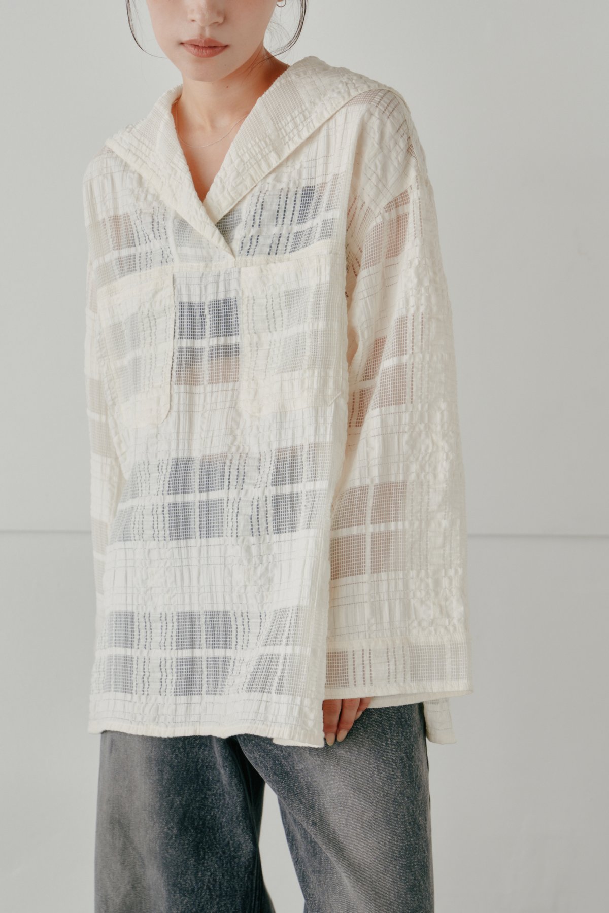 Hella】sheer check blouse | Selectshop shooby d