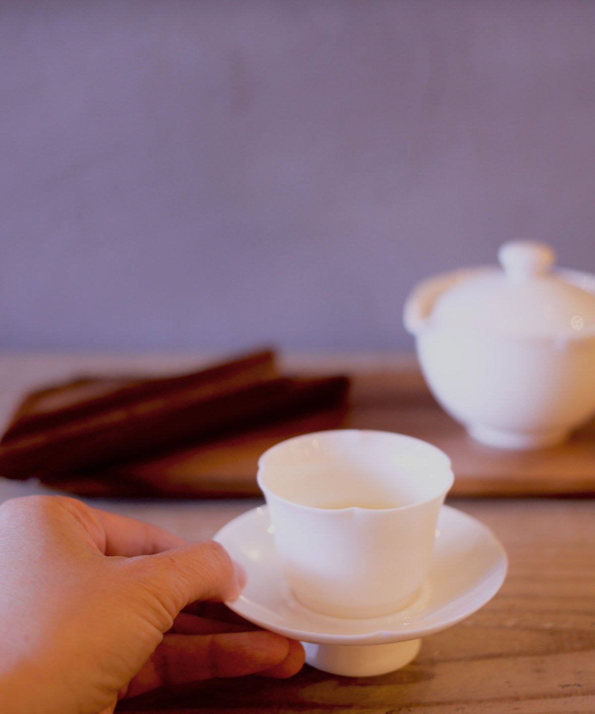 茶托付き花片茶杯［乳白磁］ | ことこ茶店
