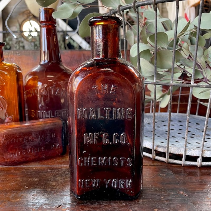 1920's 薬瓶 ブラウンボトル “NEW YORK” | 7miles from the