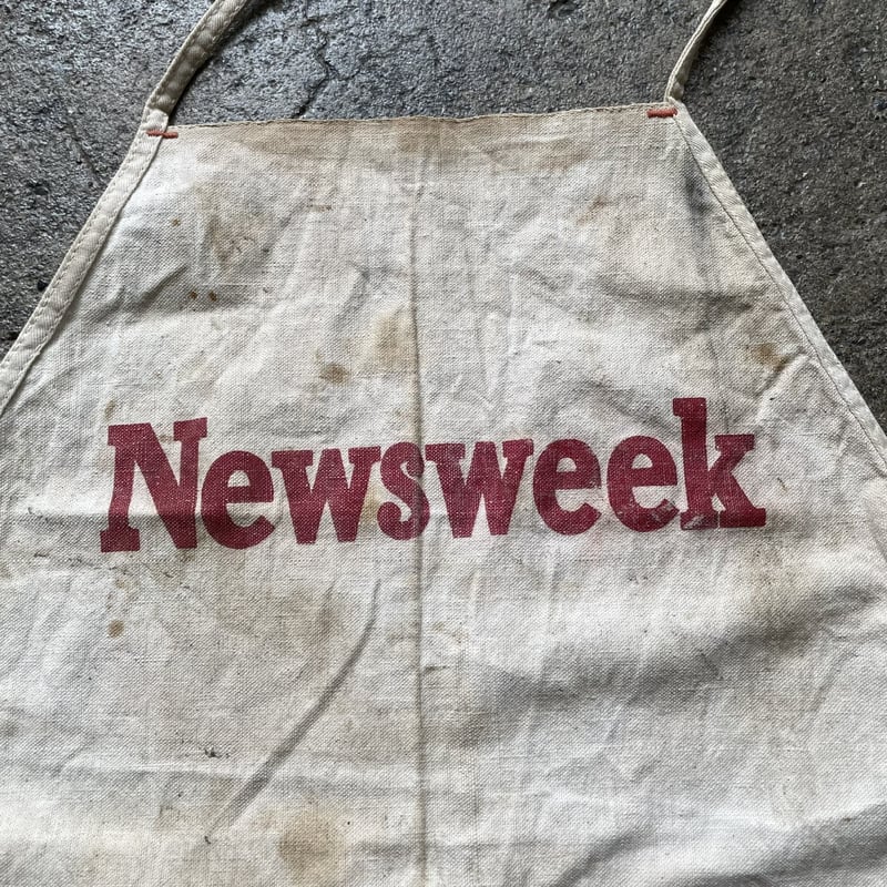 50s ワークエプロン　ニュースペーパー　染み込み 50s ワークエプロン ニュースペーパー 染み込み