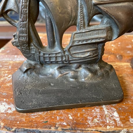 1930’s 十字軍 帆船 ブックエンド ペア