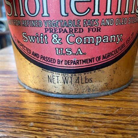 1940’s Swift’s Jewel ショートニング缶 バケツ