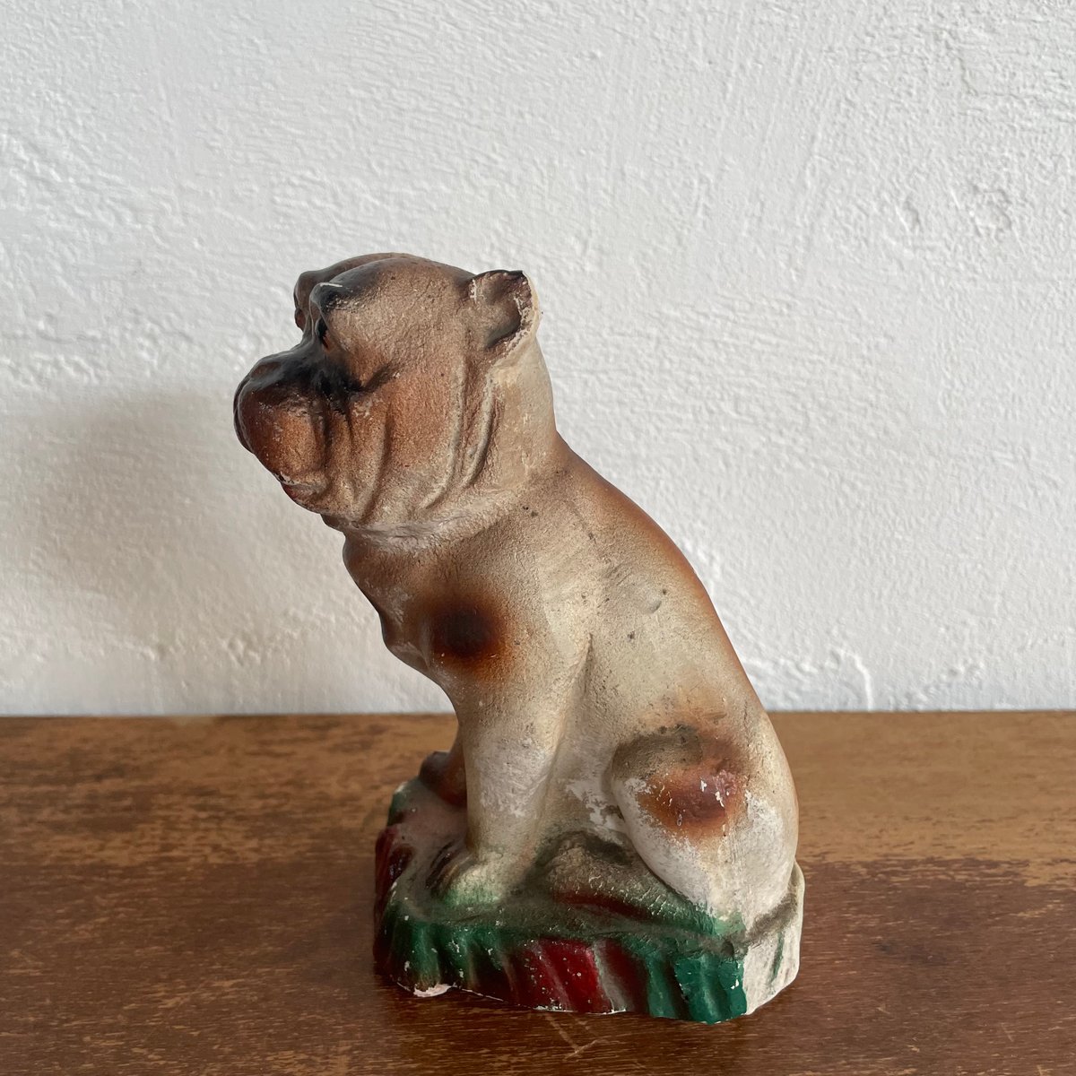 ビンテージ Chalkware Bulldog チョークウェア ブルドッグ 置物 Chalkware Bull Dog A｜チョーク素材のブルドッグ A