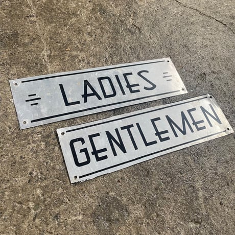 1940-50’s “LADIES/GENTLEMEN” メタルサイン ペア