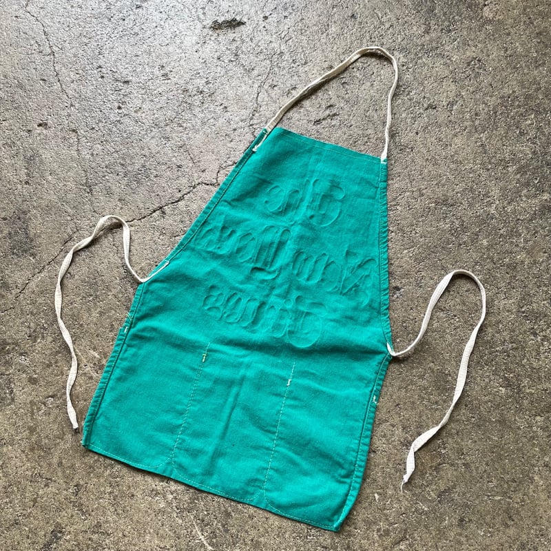 50s ワークエプロン　ニュースペーパー　染み込み 50s ワークエプロン ニュースペーパー 染み込み