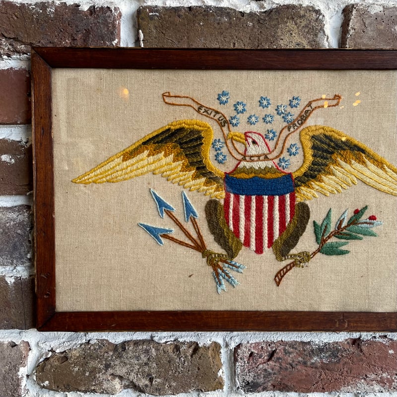 ヴィンテージ 刺繍 アート 額 飾り布 中南米 南米 メキシコ フォークアート オトミ刺繍 テナンゴ刺繍 刺繍 ランチョンマット メキシコ雑貨