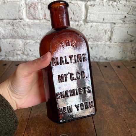 1920’s 薬瓶 ブラウンボトル The Maltine Mfg社