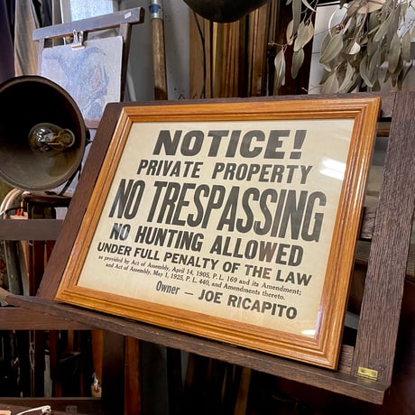 1940’s “NO TRESPASSING” ウォールサイン