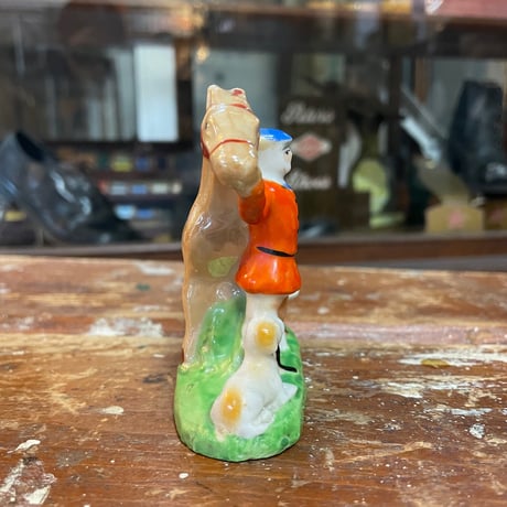 1960’s 馬と騎手と犬 置物