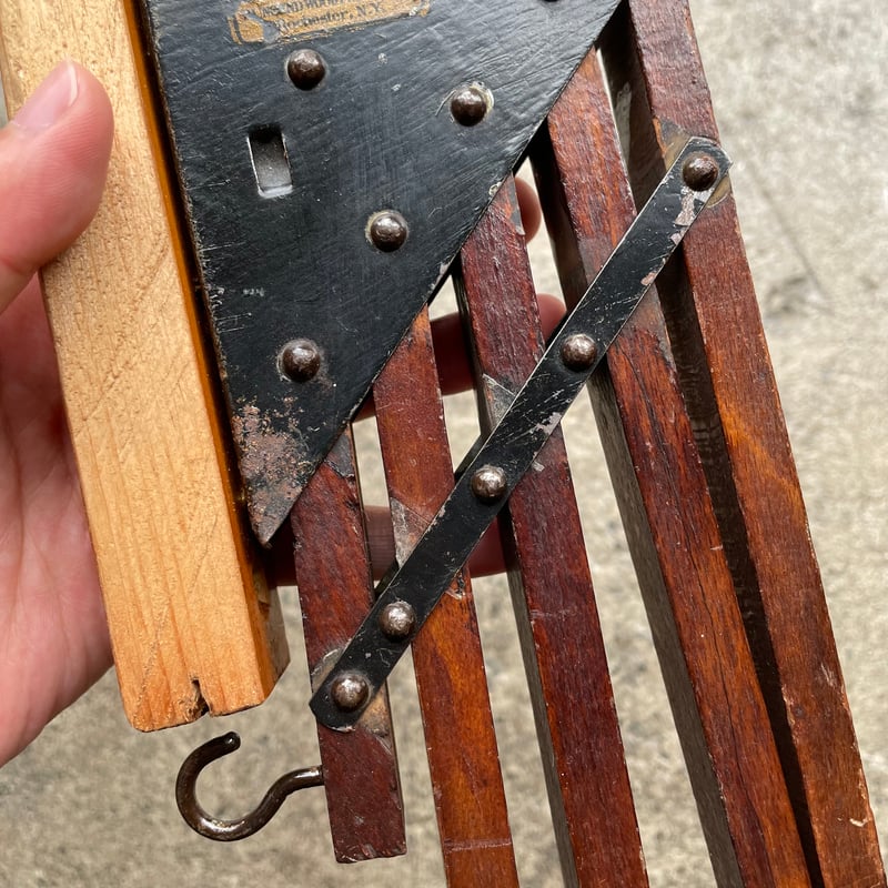 古いウォールハンガー ハンガー 無垢 ウォルナット材 ウォールコートハンガー 70cm ＆ 4連