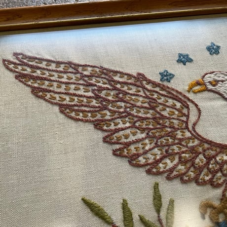 1960’s イーグル 刺繍アートフレーム
