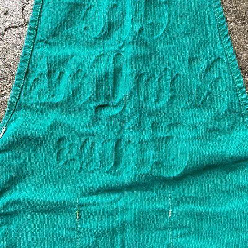 50s ワークエプロン　ニュースペーパー　染み込み 50s ワークエプロン ニュースペーパー 染み込み