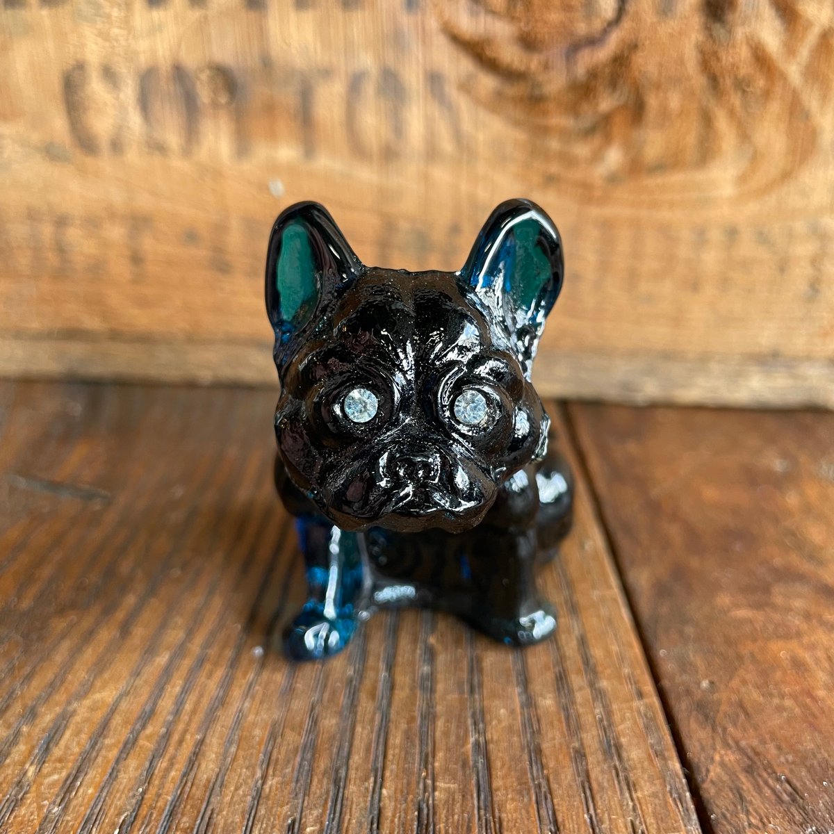 ウエストモアランド　ビンテージ　ガラス　ブルドッグ　コバルトブルー Westmoreland Glass Bulldog | SUGAR DUMPLING