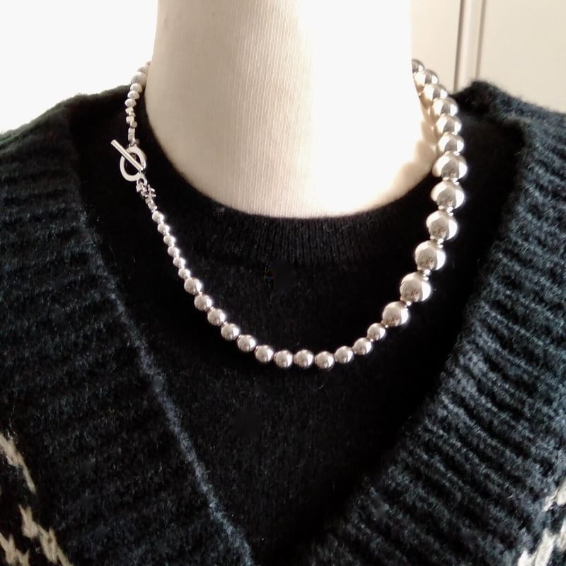 silver ball necklace large シルバーボールネックレス大 | ADESSO