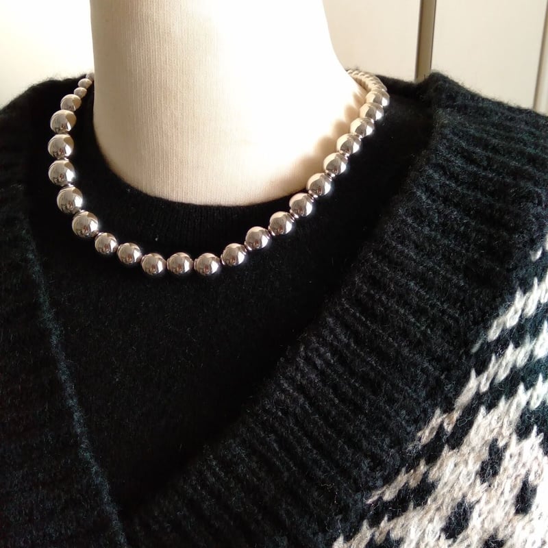 silver ball necklace large シルバーボールネックレス大 | ADESSO