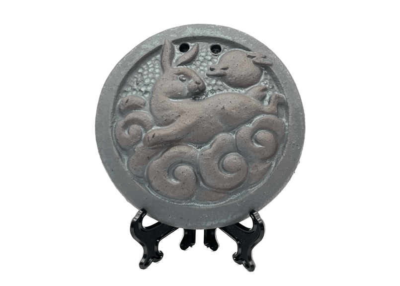 丸に波兎 金焼物 家紋 丸に波兎 金焼物 家紋