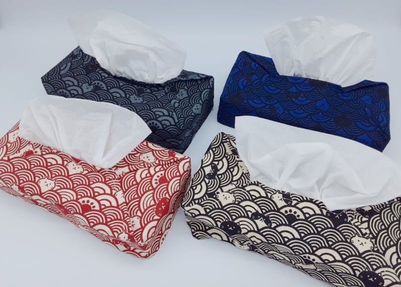 普通〜薄型ティッシュボックスカバー*handmade* TATSU-CRAFT（タツクラフト） ティッシュボックス カラー 送料