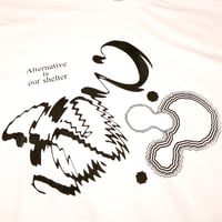 "Alternative is our shelter"　Long sleeve T-shirt [white]　DIY Sticker 3枚付き
