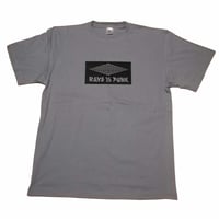 "RAVE IS PUNK"　T-shirt  [acid blue]　DIY Sticker 3枚付き