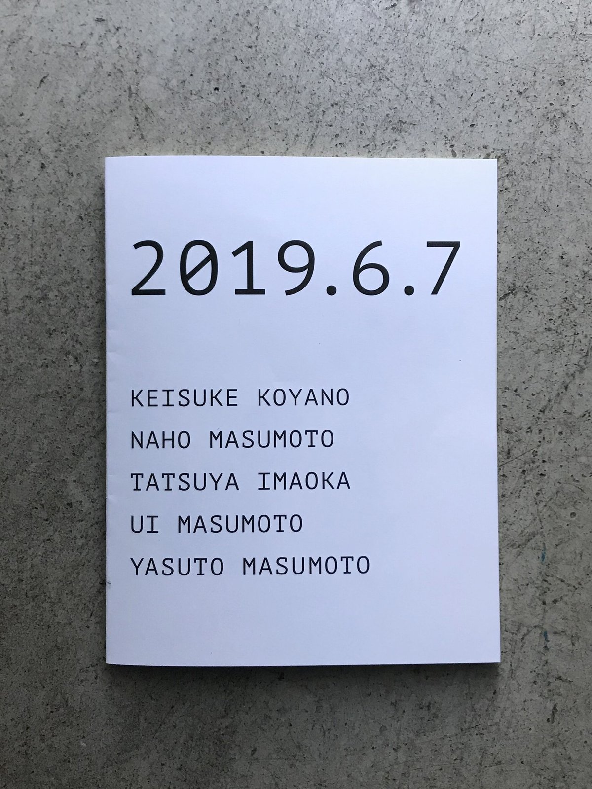 増本泰斗 / Yasuto Masumoto zineシリーズ2019.6.7 | soda