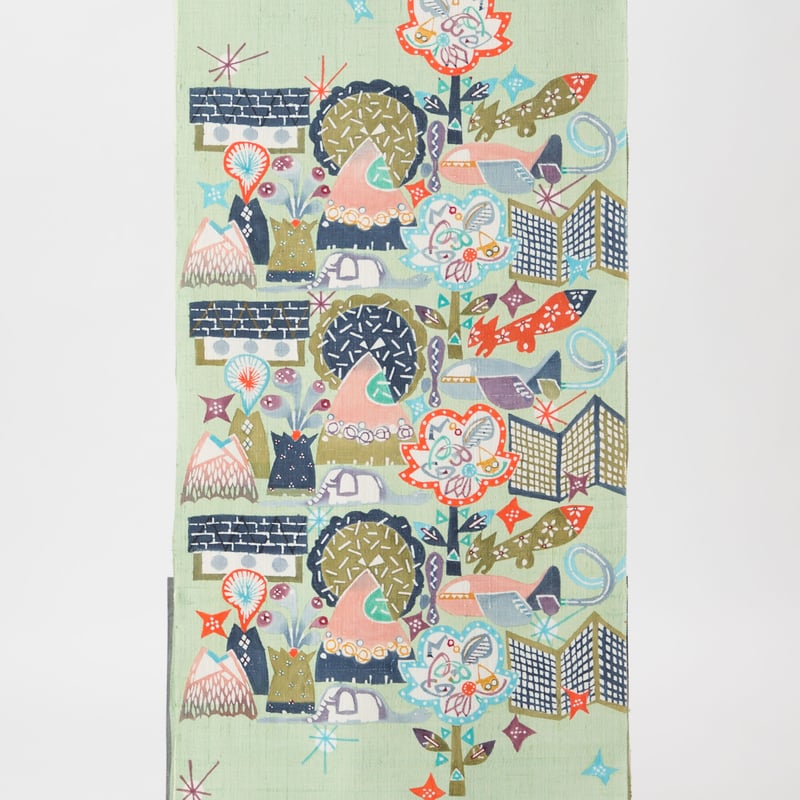 型絵染　作家物　九寸名古屋帯　未使用品 楽天市場】【新古品】 名古屋帯 九寸 作家物 茂宜 落款有り 型絵