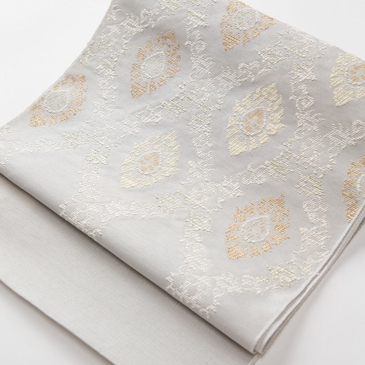 織匠丹波屋製 九寸名古屋帯 白地 幾何学模様 お仕立て代込み | 四十瀬