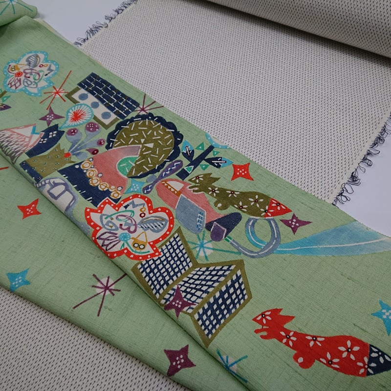 型絵染 九寸名古屋帯 「星の」 池 深雪作 | 四十瀬屋|小河原 型絵染 九寸名古屋帯 「星の」 池 深雪作 | 四十瀬屋|小河原