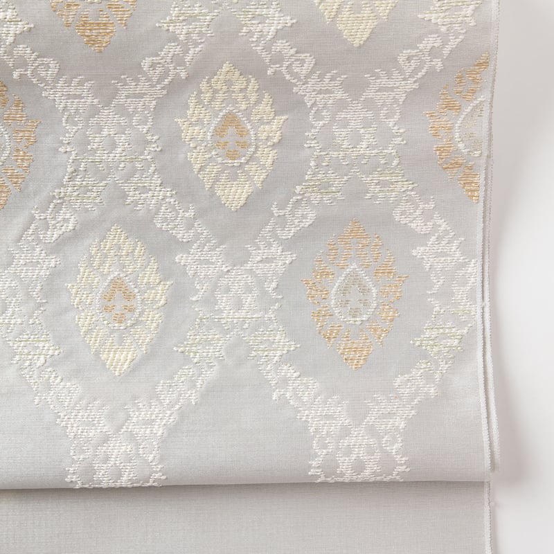 織匠丹波屋製 九寸名古屋帯 白地 幾何学模様 お仕立て代込み | 四十瀬