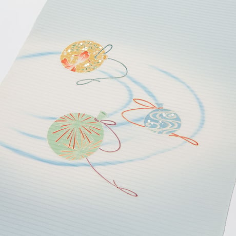 夏もの　手描き京友禅九寸名古屋帯　　駒絽　　水風船釣り　　お仕立代込み