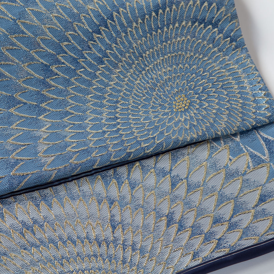 【逸品！滋賀喜織物謹製】 手織の帯 袋帯 名物唐草更紗 新古品 未仕立て品 滋賀喜織物 袋帯（亀甲更紗） 『着物・呉服えり新』