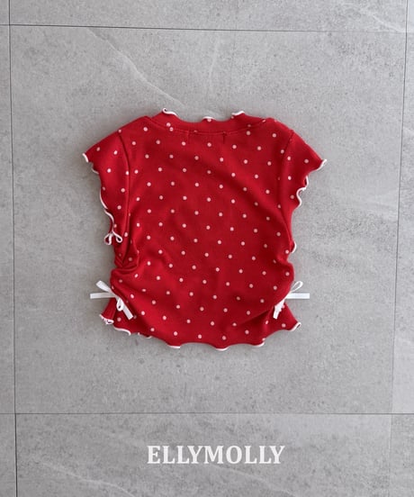 11[予約]ELLYMOLLY dot me shirring t-shirt