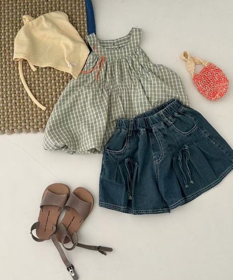 52[予約]aiai twin ribbon denim shorts