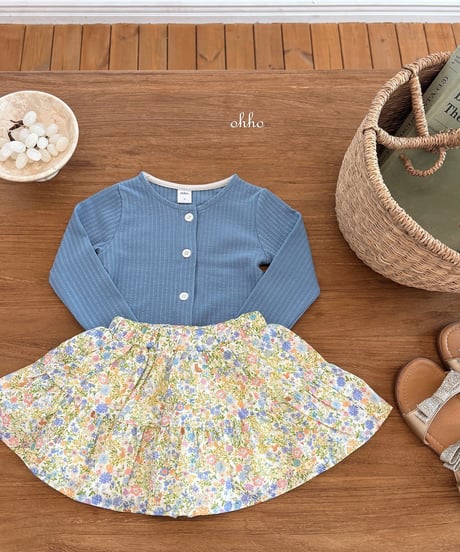 11[予約]ohho floral shirring skirt