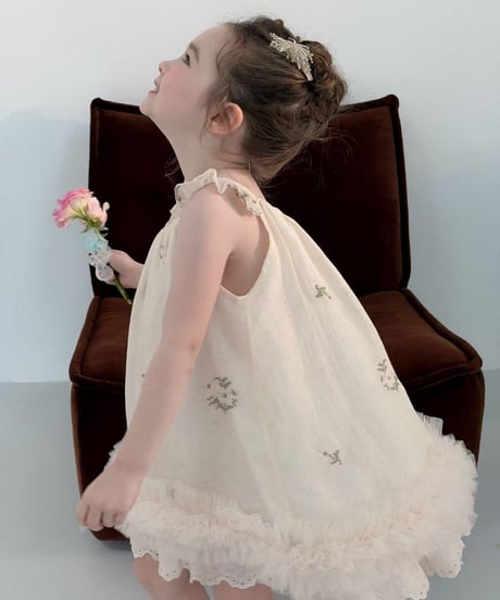 9[予約]aiai vintage cream frill dress