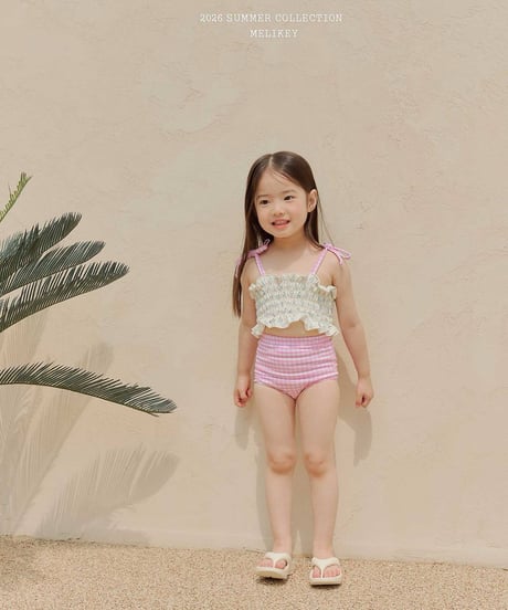 76[予約]melikey lily check swim set