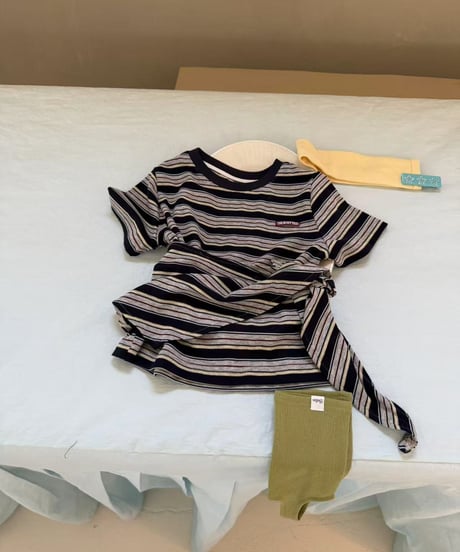 79[予約]aiai cozy stripe scarf top
